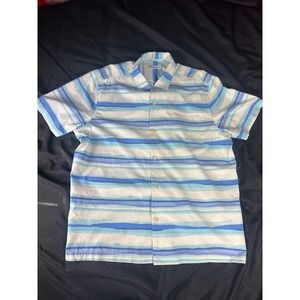 Tommy Bahama Blueish Stripped Island Zone, XXL Short Sleeve